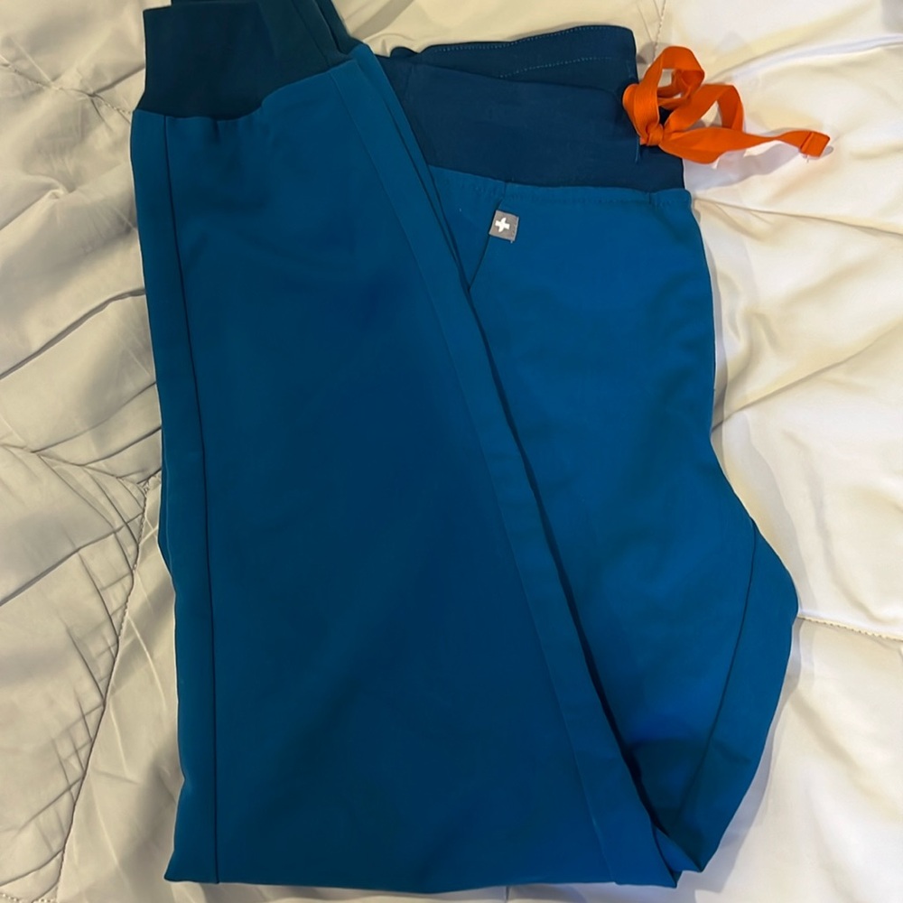 Deep Reef Blue Zamora jogger scrub bottoms